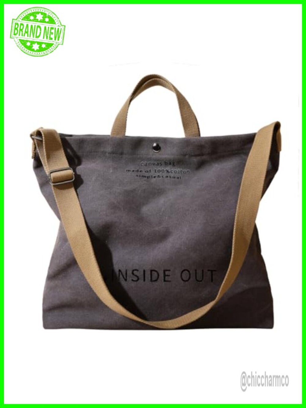 Large Canvas Tote Bag Crossbody Shoulder Work Handbag Top Handle Purse